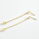 925 Silver Heart Chain Stud Earrings for Women