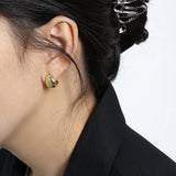 925 Silver Heart Hoops Punk Earrings