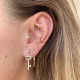 925 Silver Heart Key Cross Drop Earrings - Wedding Party Jewelry