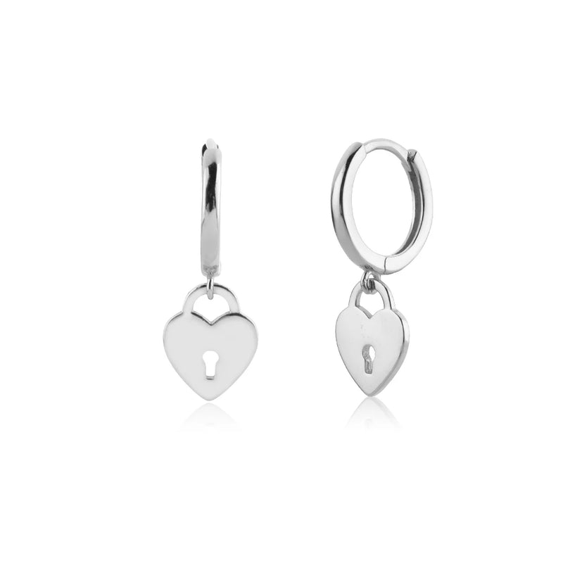 925 Silver Heart Key Cross Drop Earrings - Wedding Party Jewelry