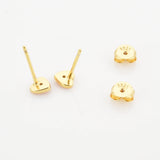 925 Silver Heart Love Red Enamel Stud Earring Piercing