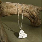 925 Silver Heart Pendant Long Chain Rock Punk Women Jewelry