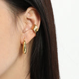 925 Silver Hollow Hoops Earring Women Piercing Jewelry Clips Pendientes