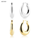 925 Silver Hollow Hoops Earring Women Piercing Jewelry Clips Pendientes