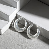 925 Silver Hollow Hoops Earring Women Piercing Jewelry Clips Pendientes
