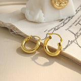 925 Silver Hollow Hoops Circle Round Plain Punk Piercing Earrings
