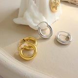 925 Silver Hollow Hoops Circle Round Plain Punk Piercing Earrings