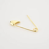 925 Sterling Silver Hoops Thread Pin Long Earring Rock Punk Piercing Zircon