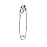 925 Sterling Silver Hoops Thread Pin Long Earring Rock Punk Piercing Zircon