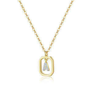 925 Silver Inital Pendant Choker Monogram Necklace Fine Jewelry
