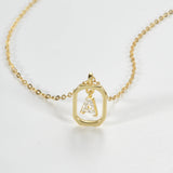 925 Silver Inital Pendant Choker Monogram Necklace Fine Jewelry