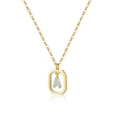 925 Silver Inital Pendant Choker Monogram Necklace Fine Jewelry