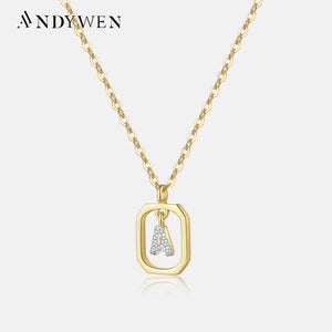 925 Silver Inital Pendant Choker Monogram Necklace Fine Jewelry