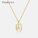 925 Silver Inital Pendant Choker Monogram Necklace Fine Jewelry