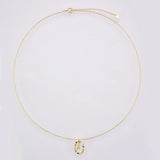 925 Silver Initial C Letter E F R Pendant Necklace Women CZ Jewelry