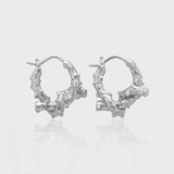 925 Silver Irregular Hoops Women Clips Piercing Geometric Wedding Jewelry