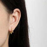 925 Silver Irregular Hoops Women Clips Piercing Geometric Wedding Jewelry