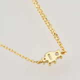 925 Silver Joanne Ingrid Zircon CZ Charm Double Chain Choker Necklace