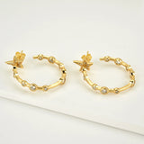 925 Silver Large Hoops 30mm CZ Heavy Rock Punk Round Fine Jewelry