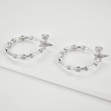 925 Silver Large Hoops 30mm CZ Heavy Rock Punk Round Fine Jewelry