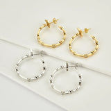 925 Silver Large Hoops 30mm CZ Heavy Rock Punk Round Fine Jewelry