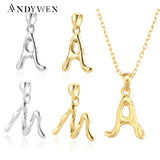 925 Silver Initial Alphabet Charm Necklace Women Jewelry