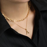 925 Silver Initial Alphabet Charm Necklace Women Jewelry
