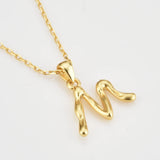 925 Silver Initial Alphabet Charm Necklace Women Jewelry