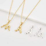 925 Silver Initial Alphabet Charm Necklace Women Jewelry