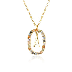 925 Sterling Silver M Alphabet Initial Pendant Necklace Long Chain Choker