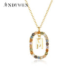 925 Sterling Silver M Alphabet Initial Pendant Necklace Long Chain Choker