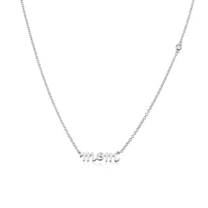 925 Silver Mama Pendant Choker Necklace Long Chain