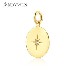 925 Silver Lighting Coins 12mm Round Pendant Necklace Charm Gift