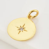 925 Silver Lighting Coins 12mm Round Pendant Necklace Charm Gift