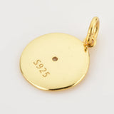 925 Silver Lighting Coins 12mm Round Pendant Necklace Charm Gift