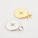 925 Silver Lighting Coins 12mm Round Pendant Necklace Charm Gift