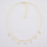 925 Silver Zircon Charm Choker Chain Necklace