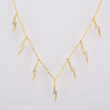 925 Silver Zircon Charm Choker Chain Necklace
