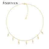 925 Silver Zircon Charm Choker Chain Necklace