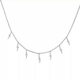 925 Silver Zircon Charm Choker Chain Necklace