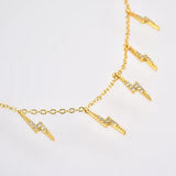 925 Silver Zircon Charm Choker Chain Necklace
