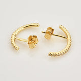 925 Silver Line Stud Earring Women Crystal Piercing Clips Rock Punk Wedding