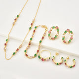 925 Silver Lofoten Island Green Rainbow CZ Drop Earring Zircon Piercing