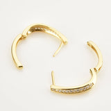 925 Silver Long Hoop Zircon Pave Ovals Crystal Punk Clips