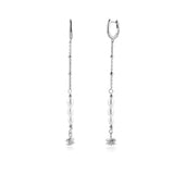 925 Silver Long Chain Drop Earring Hoop Earring Pendant Motif Silver Pearl Clips