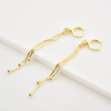 925 Silver Long Chain Drop Earring Women Piercing Fine Jewelry