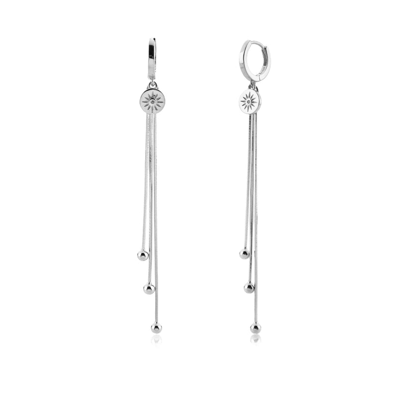 925 Silver Long Chain Drop Earring Women Piercing Fine Jewelry
