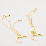 925 Silver Long Chain Drop Earring Women Piercing Fine Jewelry