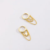 925 Silver Long Chain Star Drop Earring Piercing Pendientes