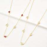 925 Silver Heart Clear Rose Red Charm Choker Necklace Pendant